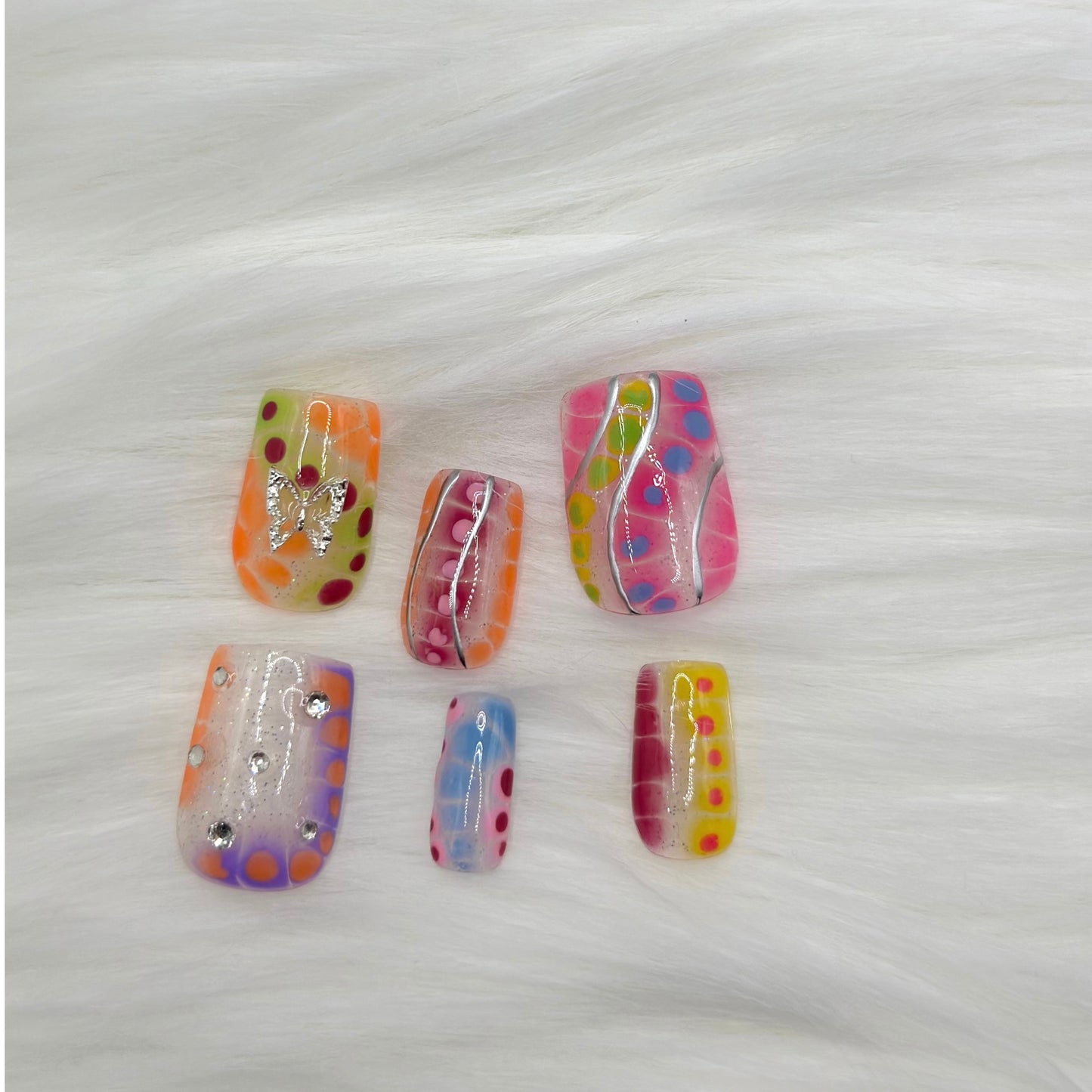 Croc Print w/ Glitter Base (Short Square)