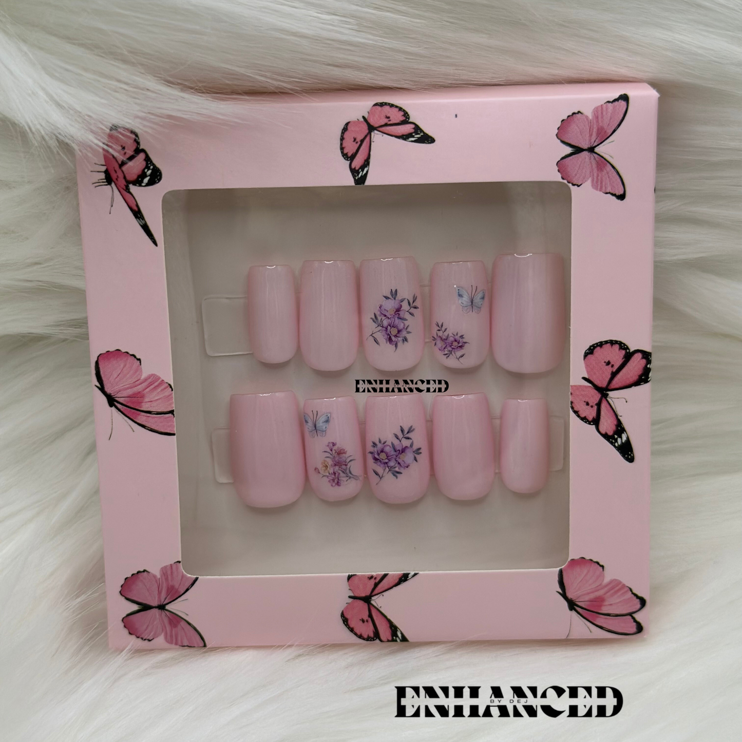 Pretty Floral Pink (Short Square)