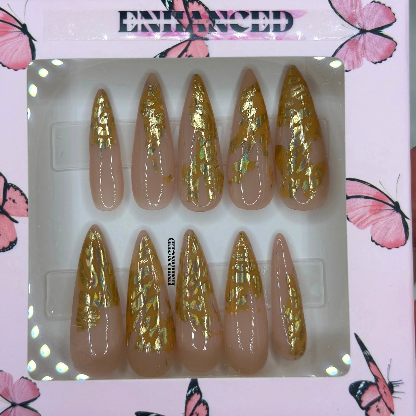 Gold Animal Print (Long Almond)