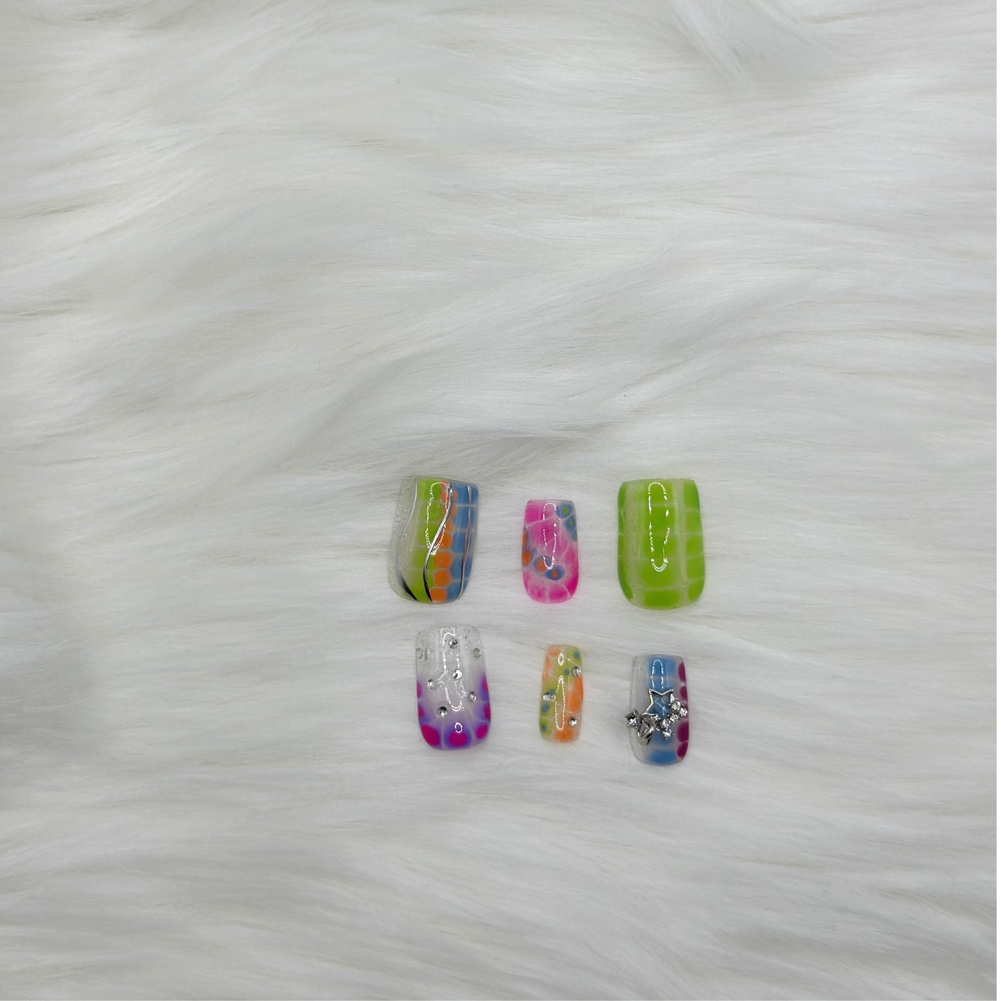 Croc Print w/ Glitter Base (Short Square)