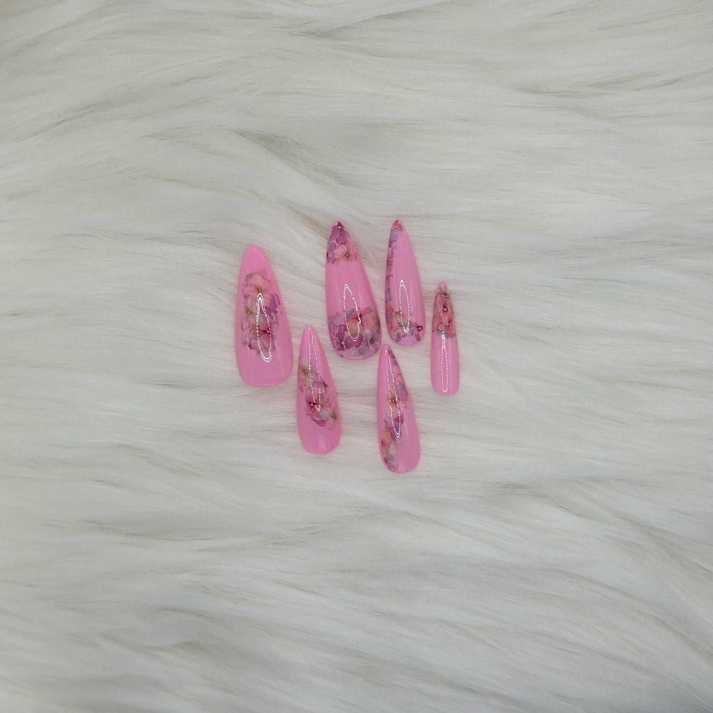Pink Floral (Long Almond)