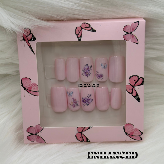Pretty Floral Pink (Short Square)