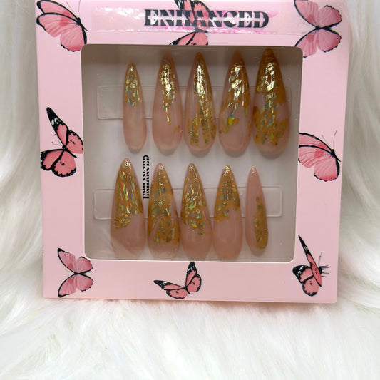 Gold Animal Print (Long Almond)